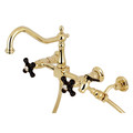 Duchess KS1242PKXBS 8" Centerset Wall Mount Kitchen Faucet with Brass Sprayer KS1242PKXBS